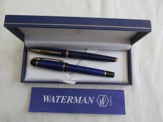 Boxed Waterman Paris Fountain Pen And Ball Pen As And Paperwork