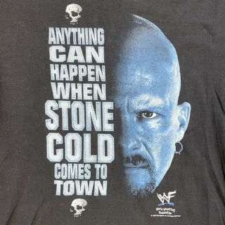 Vintage 1998 Stone Cold Anything Can Happen World Wrestling Federation T - Shirt