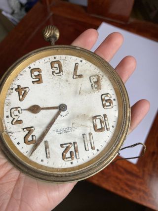 J.  C Vickery 8 Days Swiss Made Travel Clock Movement Vintage Broken Glass