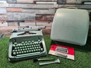 Rare Vintage Hermes 3000 Paillard Green Typewriter Needs Attention Please Read