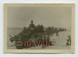 Wwii German War Photo Soldiers On Knocked Tank / Panzer