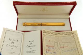 Rare Vintage Authentic Cartier Fountain Pen Vendome Trinity 18k Gold Nib