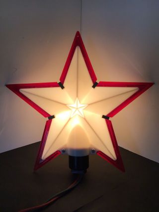 VTG PARAMOUNT 9” CHRISTMAS TREE TOP STAR 720 LIGHTED HARD PLASTIC 3