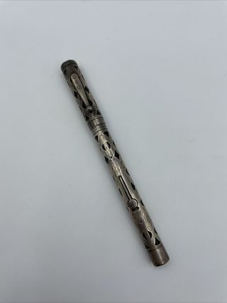 Waterman 452 1/2 Sterling Silver Filigree Fountain Pen As - Is