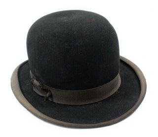 Vintage Antique British Manufacture Early 1900’s Felt Bowler Hat Size 7 Vguc