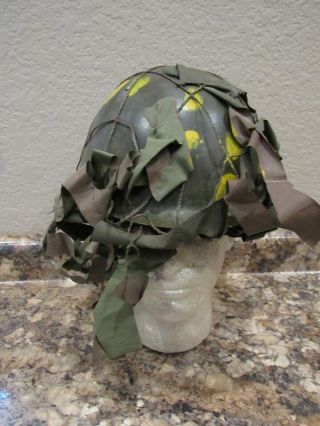 Wwii Era Russian Ssh 40 Helmet With Camo Cover And Net