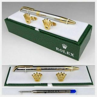 Rolex Novelty Ballpoint Pen & Cufflinks Not F/s