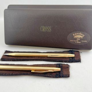 Vintage Cross 14k Solid Gold Ballpoint Pen & Pencil Set