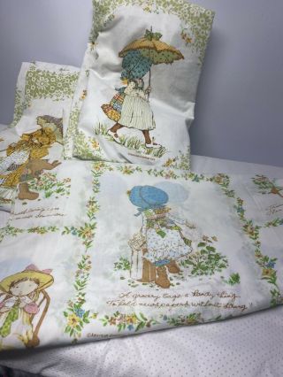 Vintage Holly Hobby Double Fitted & Flat Sheet Set,  (1) Flat American Greeting 3