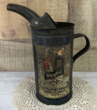 Antique Maytag Company Fuel Mixing Tin Can With Pour Spout Newton Iowa