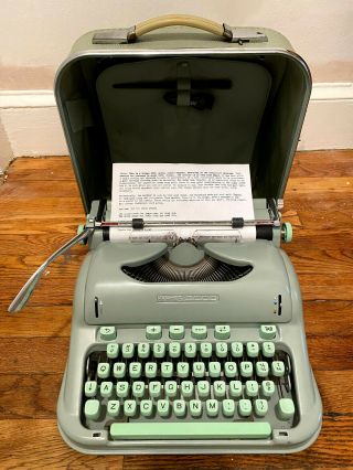1965 Hermes 3000 Typewriter With Deluxe Vinyl Covered Case