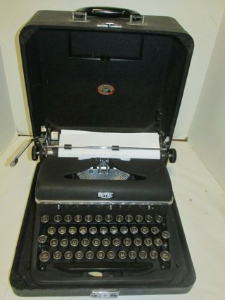 1939 Vintage Royal Aristocrat Model B Portable Typewriter W/case Lqqk
