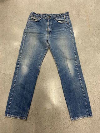 Vintage Levi 505 Orange Tab Jeans Made In Usa 34x32 Dark