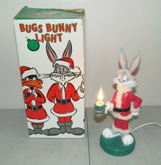 Rare Vtg Looney Tunes Warner Bros " Bugs Bunny " Santa Claus Christmas Light Lamp