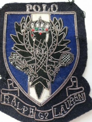 Vtg Polo Ralph Lauren Crest Badge Patch