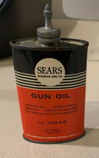 Vintage Sears Lead Top Gun Oil Tin Can Handy Oiler