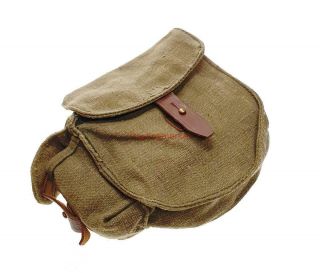 Soviet Russian Army Case Round Canvas Soldier Pouch Vintage Ammo