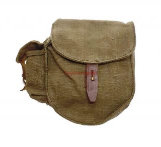 Soviet Russian Army Case Round Canvas Soldier Pouch Vintage Ammo 2