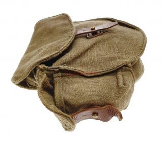 Soviet Russian Army Case Round Canvas Soldier Pouch Vintage Ammo 3