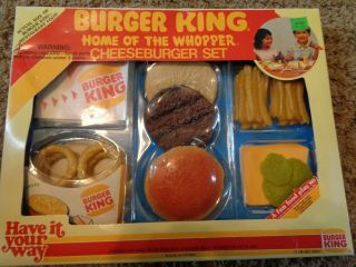 Rare 1987 Burger King Cheeseburger Set Nib - Play Set Factory