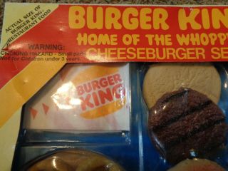 RARE 1987 Burger King Cheeseburger Set NIB - Play Set Factory 2