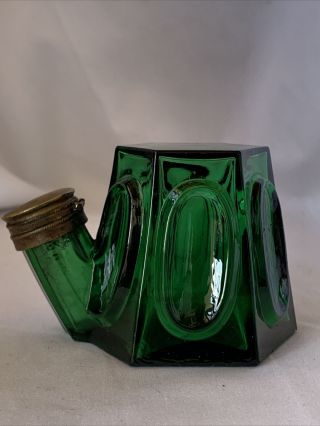 Rare Antique Green Teakettle Inkwell 1820’s - 1880’s