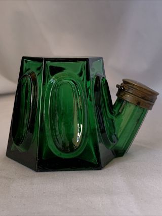 Rare Antique Green Teakettle Inkwell 1820’s - 1880’s 3