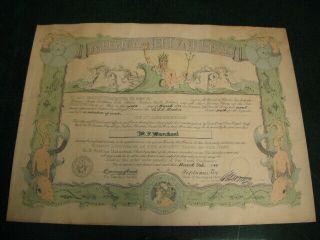 1944 Navy Imperivm Neptvmi Regis Uss Boston Equator Cross Signed Print Neptune