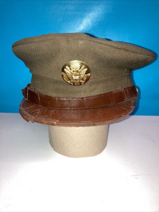 Wwii Us Army Air Corps Enlisted Dress Uniform Cap Hat,  See All Pics Some Damage
