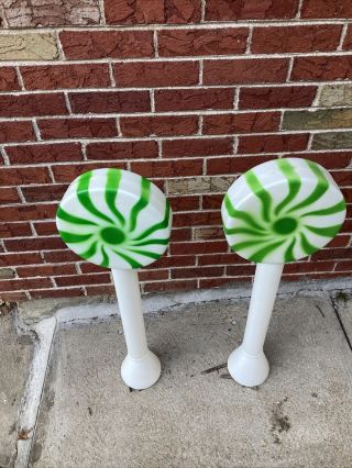 2 Green Candy Peppermint Lollipop Swirl 33 
