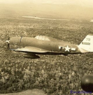 Org.  Nose Art Photo: Aerial View P - 47 Fighter Plane " Helluva Wreck " (42 - 22510)