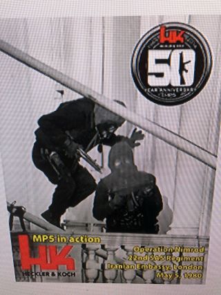 Heckler Koch Hk Mp5 Operation Nimrod British Uk Sas Poster 24” Tall X 18” Wide
