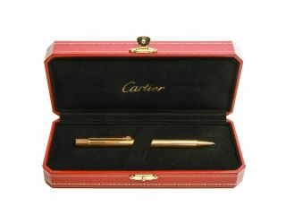 Authentic Cartier De Must Gold Plated Ball Point Pen