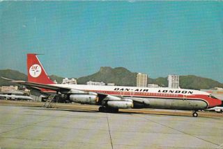 Dan - Air London Boeing 707 At Hong Kong Airport 1970s Airline - Issue Postcard