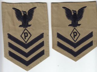 Ww2 Tan Usn - Us Navy Po 1st & 2nd Class Rate Set— Photographer (dh) - 1944 Dated