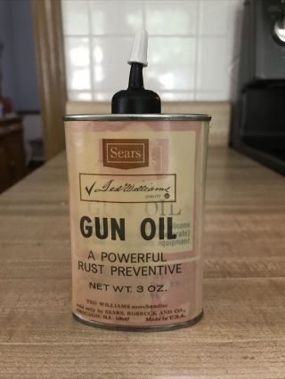 Vintage Household/ Handy Oil Can Sears Ted Williams Gun Oil Can