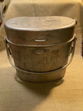 Wwii French Army Large Squad Mess Kit Aluminum