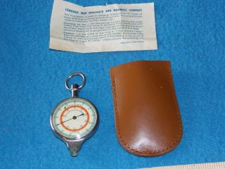 Ww2 German Compass Map Measure Cutiecut With Leather Case
