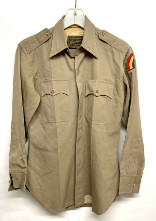 Vtg Ww2 Us Army Officers Uniform Shirt 42nd Infantry Rainbow Nat Guard Division