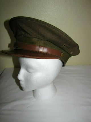 Orig.  Ww2 World War Two Army Air Corps Peak Dress Cap Hat Pilots Full Id Inside