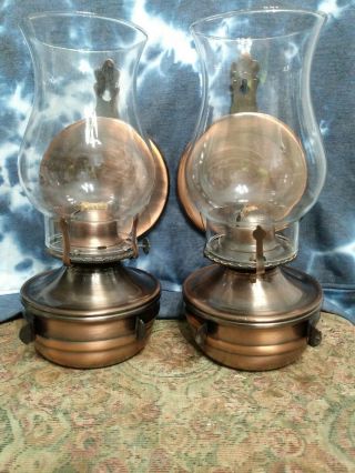 Vintage Lamplight Farms Wall Mount Oil Lamp Sconce With Reflector