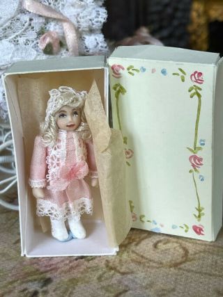 Vintage Miniature Dollhouse Artisan Sculpted Child 