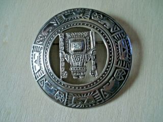 Vintage 925 Sterling Silver Warrior Cats Peru Tribal Design Pin Brooch