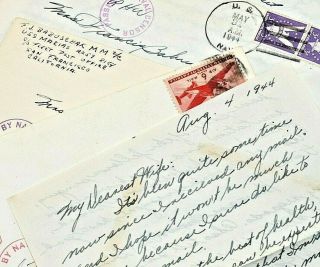 5 Wwii Love Letters Naval Ship Marias Overseas May August 1944 Ww2