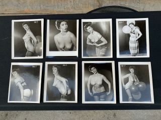 Set Of 8 - Vintage 1950’s 1960’s Nude Risqué Woman 4”x5” - Black & White Photos