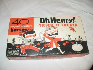 Vintage Halloween Oh Henry Candy Box Empty For Tricks Or Treats 1 Pd 3 Oz