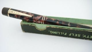 Gorgeous Onoto The Pen,  6233,  Red Marble,  Semi Flex 14k M Nib