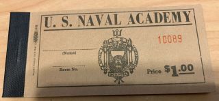 Wwii Military Trade Token Chit U.  S.  Navy Naval Academy Maryland Booklet And Chit