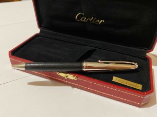 Louis Cartier Logo black Leather Limited Edition Ballpoint Pen 2