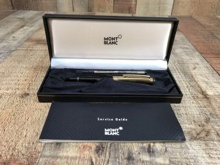 Mont Blanc Meisterstuck Solitaire Doue Black And Gold Plated Ballpoint Pen